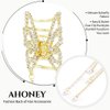 Ahoney Butterfly Hair Clips, 2.1" Metal Hair Claw Clips with Long Tassels, Metal Hair Clips Mini Butterfly Clips Cute Hair Styling Accessories for Women Girls (2PCS Rhinestone Butterfly)