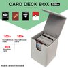 Dmoicols 4 Packs Card Deck Box Holds 400+ Single Sleeved Cards,Laser Card Storage Box Vertical,4-in1 MTG Commander Deck Box with 2 Dividers fit TCG CCG Magic Cards (Black+White+Light Blue+Rose Red)