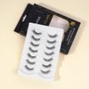 Biounce Wispy Natural Faux Mink Cat Eye False Eyelashes 3D Vegan 7 Pairs Full Strip Clear Band (BO22-3), Black
