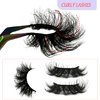 Mink Lashes Flu-ffy Lashes 20mm Long Flu-ffy False Eyelashes 3D Volume Curly Dramatic Fake Eyelashes Thick Full Lashes 5 Pairs Pack(5W-TB03)
