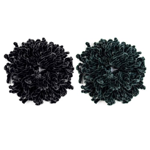 AUEAR, 2 Pack Volumising Hair Scrunchie Hijab Volumizer Headwear Hair Tie Ring Plain Big Hairbands for Women Girls (Black and Gray)