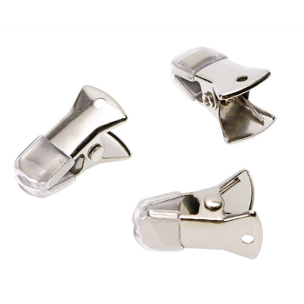 ONLYKXY 30 Pieces 20x6mm Silver Metal Small Clip, DIY Clips, Non-slip Sweater Clips Alligator Clamps Flat Mouth Clip ID Badge Holders Lanyards Clothing Glasses Accessories Clip