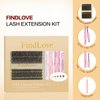 DIY Lash Extension Kit 280pcs Lash Clusters Kit 30D+40D Individual Lashes 10-16mm Lash Clusters Kit Lash Bond and Seal Cluster Lashes Glue Remover Lash Tweezer