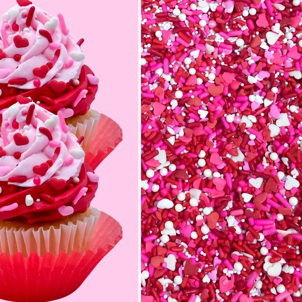 Classic Happy Valentine's Day Baking Cupcake Cake Decoration Confetti Sprinkles Cake Cookie IceCream Donut Jimmies Quins - 6oz