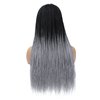 ROSEBONY Braided Wigs Long Box Braids Wig for Women Ombre Silver 28 Inch Micro Box Braids Fake Scalp Wig Synthetic Wigs (1B/GRAY)