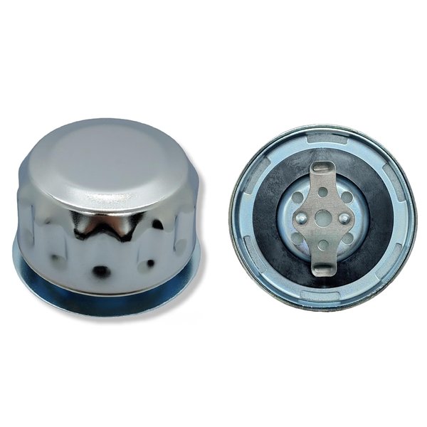 Hydraulic Oil and Fuel Filler Metal Vent Breather Cap for Reservoir Tank (Cap Only, Bayonet Lock, Chrome Plated, Tearproof Gasketed)