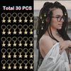 Flosius 30PCS Gold Star Hair Clips Braid Jewelry Hair Charm Five-pointed Stars Pendant Dreadlock Jewelry for Hair Clips Accessories(B)
