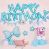 Teal Blue Happy Birthday Balloons Banner,16 Inch Mylar Foil Letters Sign,Reusable Balloons for Women, Men, Boys & Girls Birthday Decorations Party Supplies