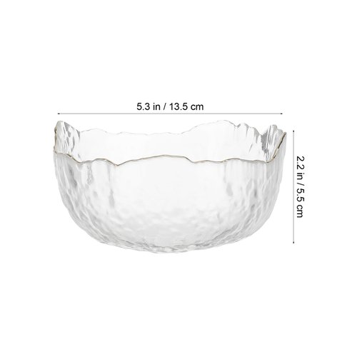 LALAFINA Glass Nail Soaking Bowl Manicure Bowls Nail Art Hand Soak Bowls Nail Soaking Tray Manicure Care Soak Bowl for Nail Art Polishing Remover Soak Off Bowl, Size 5.3×2.2inch