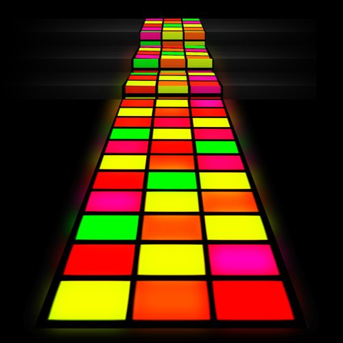 Haull 236 x 39 Inch Neon Light up Dance Floor Glow in The Dark Blacklight Rug Neon Party Decorations UV Reactive Fluorescent Runner for Christmas Birthday Wedding Party Favors(Rectangles)