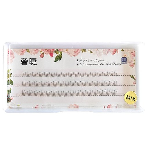 V-Shaped Bottom Eyelashes Black Soft False Eyelashes Individual Lashes Extension J Curl 5-7mm Mixed Long False Eyelash 0.07mm Thickness (5/6/7mm mix, V shape-J-0.07 mix)