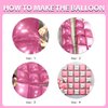 Pearl Pink and Silver Double Sided Square Foil Balloons Wall,19 Inches Pink Metallic Foil Balloons Tunnel Arch Kit for Girls Bachelorette,Wedding,Anniversary,Birthday Party Background Decoration
