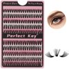 Perfect Key 200 Clusters Natural Look Eyelash Extensions Wispy Lash Clusters D Curl Cluster Lash 10-18mm 60D-200 Black