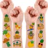 Pineapple Temporary Tattoos (8 Sheets 96PCS) Gold Pineapple Party Decorations Favors Supplies Summer Theme Birthday Cute Stickers Christmas Gifts for Boys Girls Class School Prizes Carnival