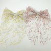 2 PACK Floral Hair Bows Clips for Women Girls,Big Pearl Hair Bow Clip with Tail, Flower Bowknot Hair Barrettes Apricot Ribbon Hair Accessories for Hair Bride Wedding