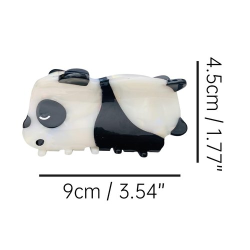 Tired Panda Hair Clip,Acetate Hair Clip,Small Claw Clip for Women, 1 Count (Pack of 1)