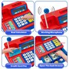 Pretend Play Calculator Cash Register Toy Gift for Kids Age 3, 4, 5, 6, 7, 8+ Year Old, 73 Pcs Grocery Store Playset with Microphone, Credit Card, Play Cash Register for Toddlers Kids 4-8