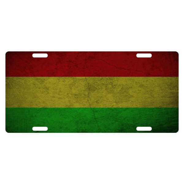 Fast Service Designs Rasta Flag Custom License Plate Rastafarian Emblem Dirty Version