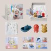 Taf Toys Bath Time Kit for Babies - Including Bath Book, Cotton Hooded Towel, Squeaking Bath Toys, Boat Toy - with 5-Piece Newborn Essentials, Baby Boy Bath Gift Set Baptism Gifts