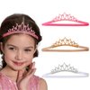 CURASA Elastic Headbands for Girls Glitter Tiara Headband for Baby Girls Head Bands Rhinestone Birthday Head Band for Girls Toddler Princess Crown Headband Kids Hairband Children Hair Accessories