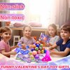AMENON 24 Pack Valentines Day Galaxy Putty Slime Kit with Valentines Cards Gifts for Kids Boys Girls Colorful Stress Relief Fidget Toys Set for Valentine Classroom Exchange School Prizes Party Favors