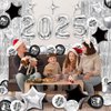 New Years Eve Party Supplies 2025 Silver, 86 Pcs Happy New Year Decorations 2025 Silver, New Years Eve Decorations Black And Silver, New Years Decorations 2025