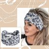 STGDAK Boho Wide Headbands for Women Cashew Pattern Design Hair Bandana Non Slip Head Turbans Stretchy Fabric Elastic Headbands Yoga Sports Running Hairband Hair Accessories for Women Girls 4PCS
