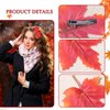 Vsdski Fall Maple Leaf Hair Clips Orange Artificial Fall Leaves Hair Barrettes Thanksgiving Hair Accessories Funny Autumn Hair Pins for Women Girls Thanksgiving Harvest Festival Party Decor 6pcs