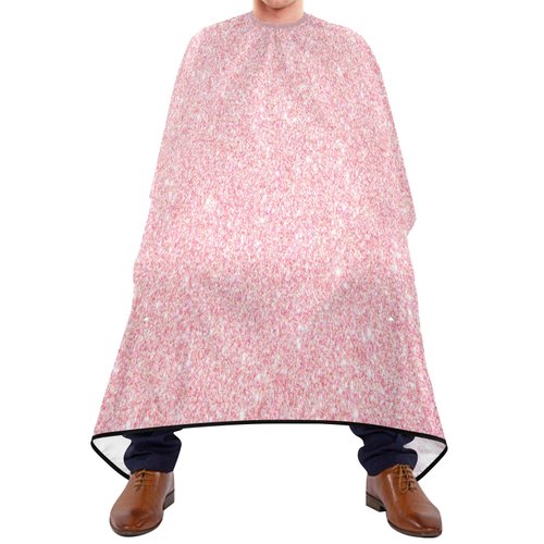 Blueangle Pink Glitter Texture Barber Cape Waterproof Salon Hairdresser Cape with Adjustable Snap Closure, Perfect for for Men Salon and Home Use