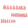 Hkanlre Medium Square Press on Nails Heart Fake Nails Tips Full Cover Pink Valentine's Day False Nails for Women and Girls 24PCS