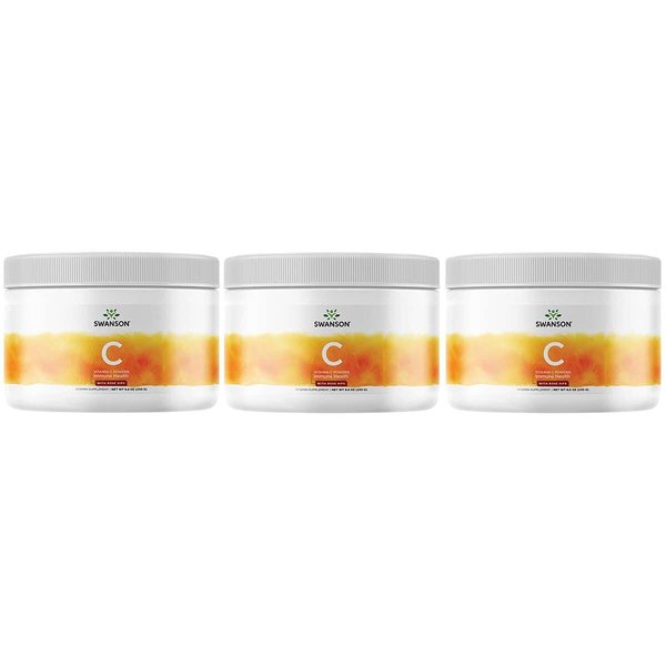 Swanson Vitamin C with Rosehips Powder 8.8 Ounce (250 g) Pwdr (3 Pack)