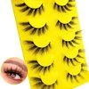 Fox Eye Lashes Wispy Eyelashes 21mm Long Cat-Eye Lashes Angel Wing Lashes Faux Mink False Eyelashes Natural Look 5 Pairs pack(Mao-06)
