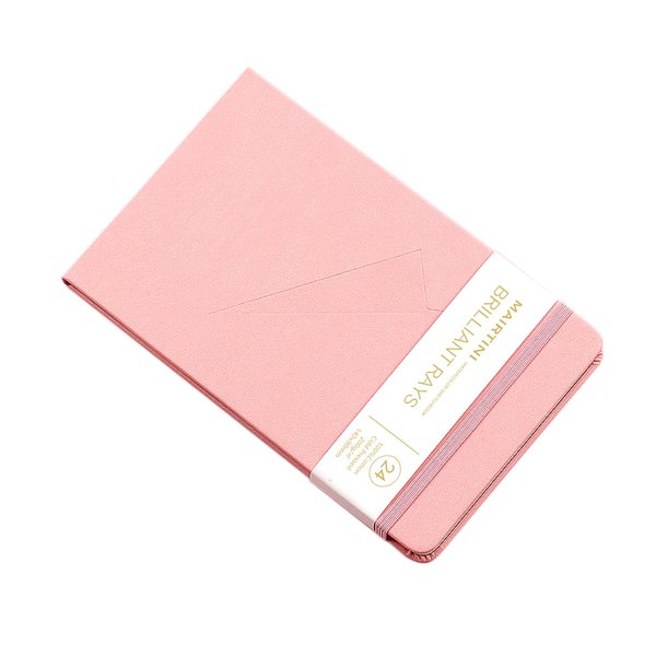 Mairtini Academy Grade Brilliant Series Pure Cotton Portable Watercolor Journal 200g Watercolor Pad 24 Sheets A6(Pink)