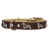 Dogs My Love Real Leather Soft Leather Padded Dog Collar Dachshund (10.5"-12" Neck; 3/4" Wide, Brown/Beige)