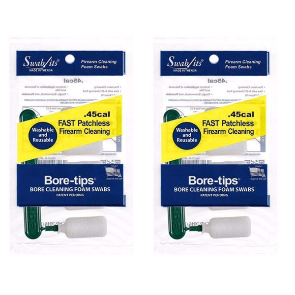 .45cal Gun Cleaning Bore-tips® by Swab-its®: Barrel Cleaning Swabs