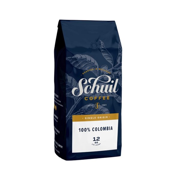 100% Colombian, Schuil Whole Bean Coffee, Fair Trade, Premium Medium Roasted Gourmet Whole Coffee Beans (12 Ounce Bag) - Small Batch Coffee Beans, Smooth and Full Bodied, Medium Roast, Specialty Coffee