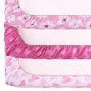 The Peanutshell Mini Crib Fitted Sheets Set for Girls, Playard, Pack Play Sheets, Playpen, Pink Floral Hearts