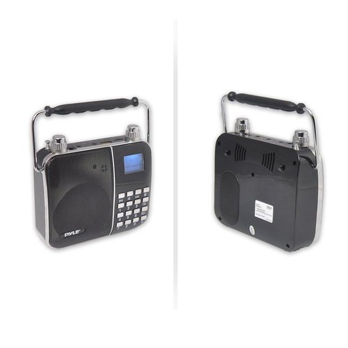 Pyle Portable Radio PA Speaker System - Waist-Band Portable Karaoke Machine with Headset Microphone, Rechargeable Battery, USB/SD Card Reader, Voice Recorder, LCD Sing-Along Lyrics Display - PWMA68