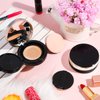 2 Pieces Empty Cushion Foundation Box Portable Cushion Puff Box Refillable Powder Puff Box Empty Powder Container with Sponge Powder Puff for Women Travel Vacation, Black, 0.5 oz