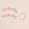White French Press on Toenails - SHANRUN Pink Cute Fake Toe Nails Gel X Nail Tip 5D Rhinestones Glitter Design Full Cover Acrylic Toe Nail Press ons with Nail File Stick Jelly Glue on Nails Kit 24 Pcs