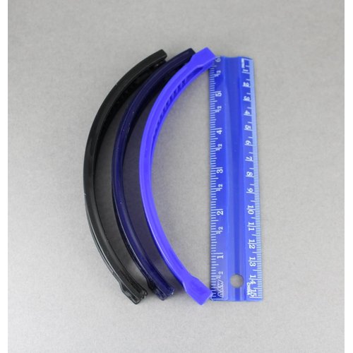 Black Navy Blue Royal Blue set pack 3 banana hair clips comb claw teeth plastic 7inch long around the curve 80s style 5.5 inch straight line