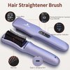 FERNIDA Portable Hair Straightener Brush for Women Cordless Straightening Brush USB Rechargeable Small Mini Straightener Brush for Travel Home Lightweight & Anti-Scald, 3 Temp Setting