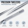 LASHVIEW Lash Tweezer, Vetus Straight Pointed Eyelash Tweezers for Profissional Grafting Eyelash Extension, Stainless Steel Needle Nose Tweezers for Lash Extension Stickers Precision Electronics, ST11