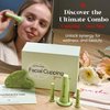 Rena Chris Facial Cupping Set & Gua Sha Facial Tool - Silicone Cupping Set & Jade Gua Sha Stone - Face Cupping Therapy Set for Natural Skin Care, Puffiness, Lip Plumping