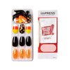 Kiss imPRESS Press on Manicure Halloween Nails - Black Wand, Medium Length, Coffin Shape, 30 Fake Nails