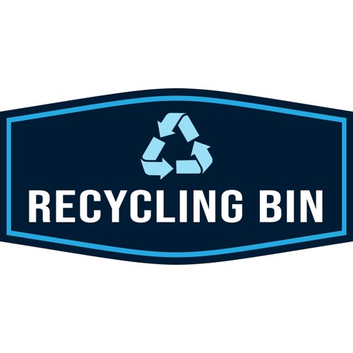 Fancy Plus Recycling Bin Wall or Door Sign Easy Installation | Eco-Friendly Green Awareness -Small