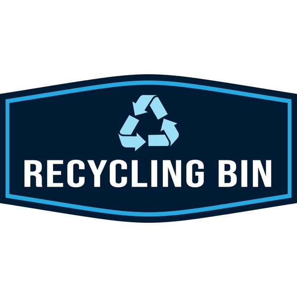 Fancy Plus Recycling Bin Wall or Door Sign Easy Installation | Eco-Friendly Green Awareness -Small