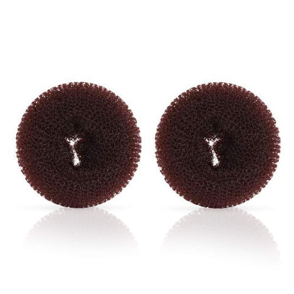 Extra Hair Donut Bun Maker for Kid, Ring Style Bun, 2PCS Chignon Hair Small Doughnut Shaper for Short and Thin Hair (Small, 2.5 Inch/Brown)