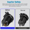 [Metal Shell] 12V USB Outlet Dual QC 3.0: Qidoe Aluminum Socket 12 Volt Motorcycle USB Outlet with LED Voltmeter Button Switch Waterproof 12 V Car Charger for Boat Marine Moto RV Golf Cart