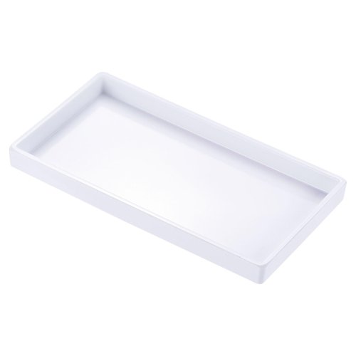 PATIKIL 9x5 Fast Food Tray, Plastic Reusable Multi-Purpose Rectangle Serving Tray Smooth Surface for Restaurant Home Kitchen, White